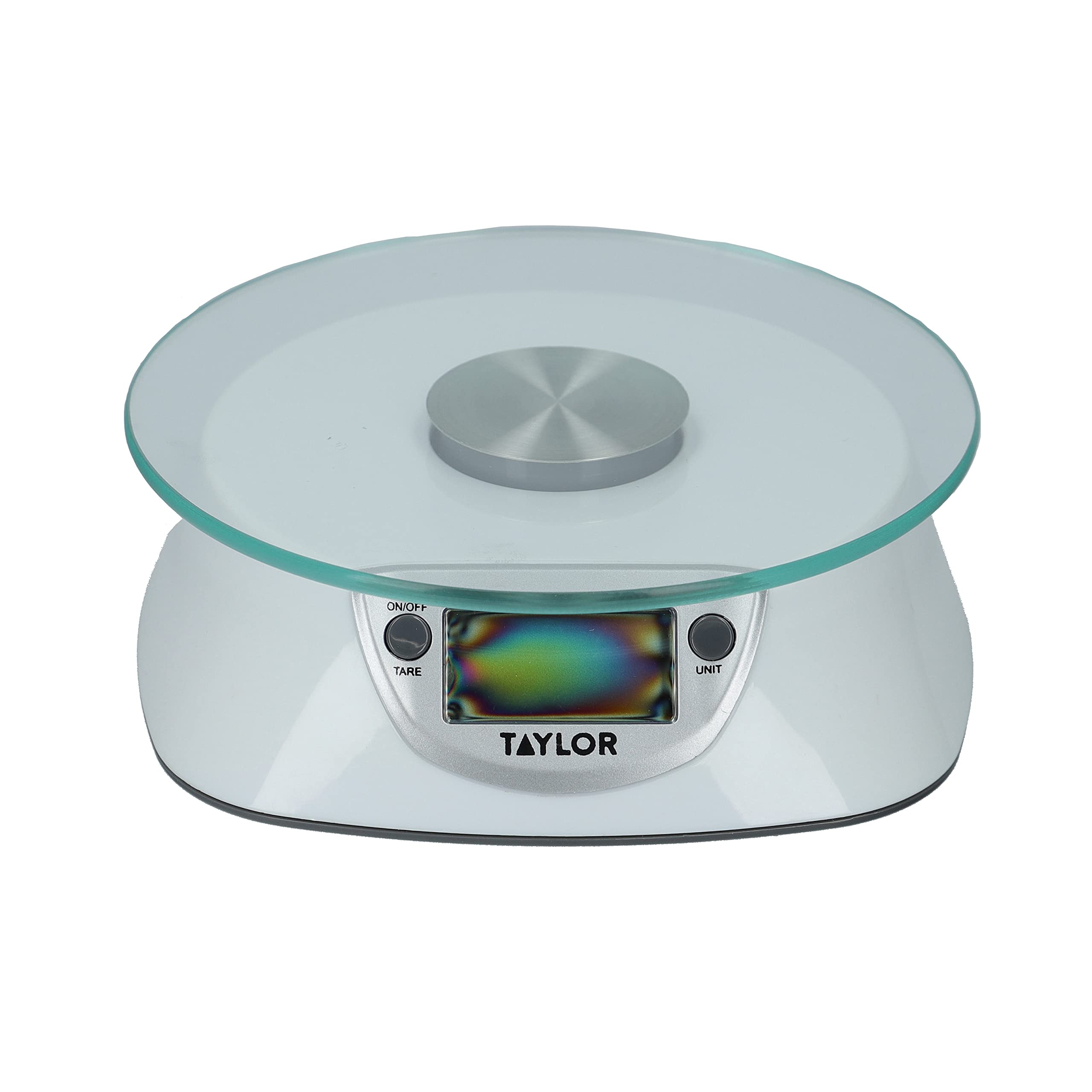 Taylor Digital Kitchen Food Scales with Glass Platform, Highly Accurate with Tare Function and Precision, Silver Weighs 5 kg / 5,000 ml Capacity