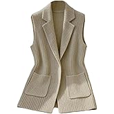 GORGLITTER Women's Sleeveless Long Cardigan Sweaters Vest Dressy Open Front Office Sweater Vest with Pockets