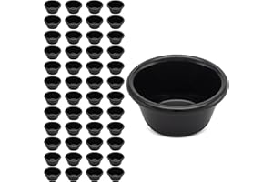 Carlisle FoodService Products Plastic Ramekins, Sauce Bowl for Catering, Kitchen, Restaurant, 3 Ounces, Black, (Pack of 48)