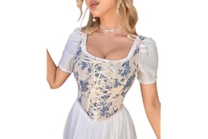 Alivila.Y Fashion Womens Sexy Vintage 1920s Renaissance Lace Trim Corset Bustier