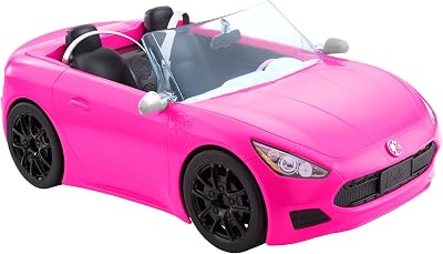 Barbie Convertible 2-Seater Vehicle Pink Car with Rolling Wheels HBT92