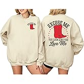 Pairxily Western Country Crewneck Sweatshirts for Women Cowboy Boots Graphic Sweatshirt Vintage Long Sleeve Pullover Tops