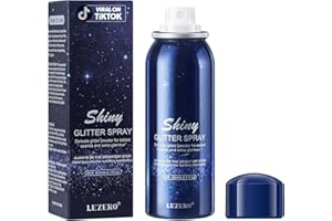 Lezero Body Glitter Spray, Temporary Shiny Hairspray for Face, Hair, Clothing, Long Lasting Quick-Drying Shimmer Mist for St. Patrick's Day, Music Festival Rave, Nightclub Party, Prom, 2oz
