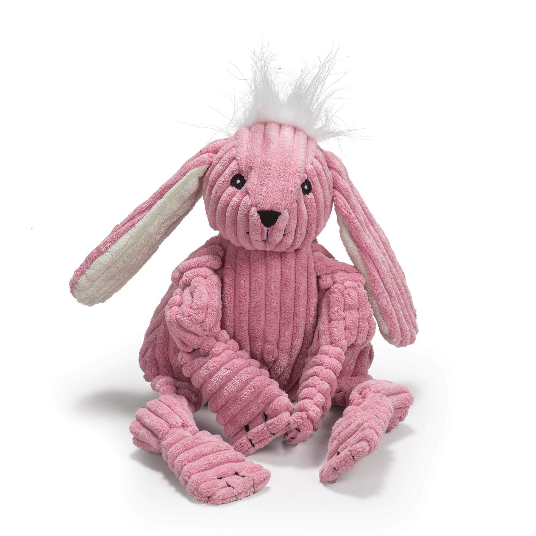 HuggleHounds Plush Corduroy Durable Knotties Bunny Dog Toy, Large