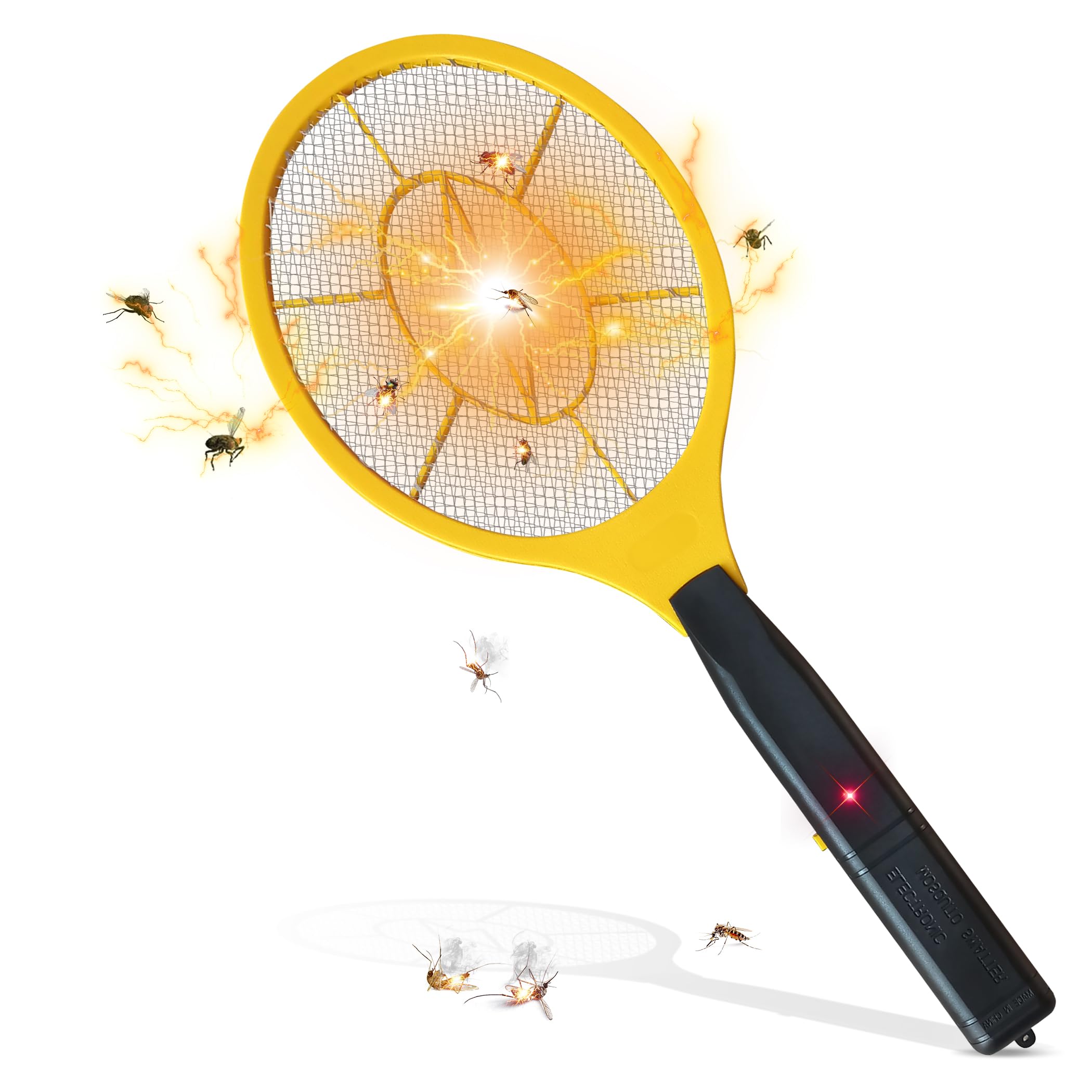 BELREZ Electric Fly Zapper - Electronic Bug Zapper with Protective net Layer - Pest Control Mosquito and Insect Catcher Racket - Electric Fly Swatter - Handy Killer Racket for Indoor and Outdoor