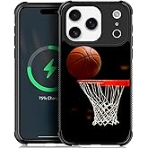 ZHEGAILIAN for iPhone 17 Pro Case, Compatible with MagSafe, Military-Grade Protection, All-Around Shockproof Corners, Anti-Scratch Magnetic Phone Case for iPhone 17 Pro - Basketball