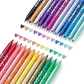 Mr. Pen- Glitter Marker Pens, 24 Pack, Assorted Colors, Medium Tip, Non-Toxic High-Pigment Water-Based Ink, Smooth & Quick-Dr