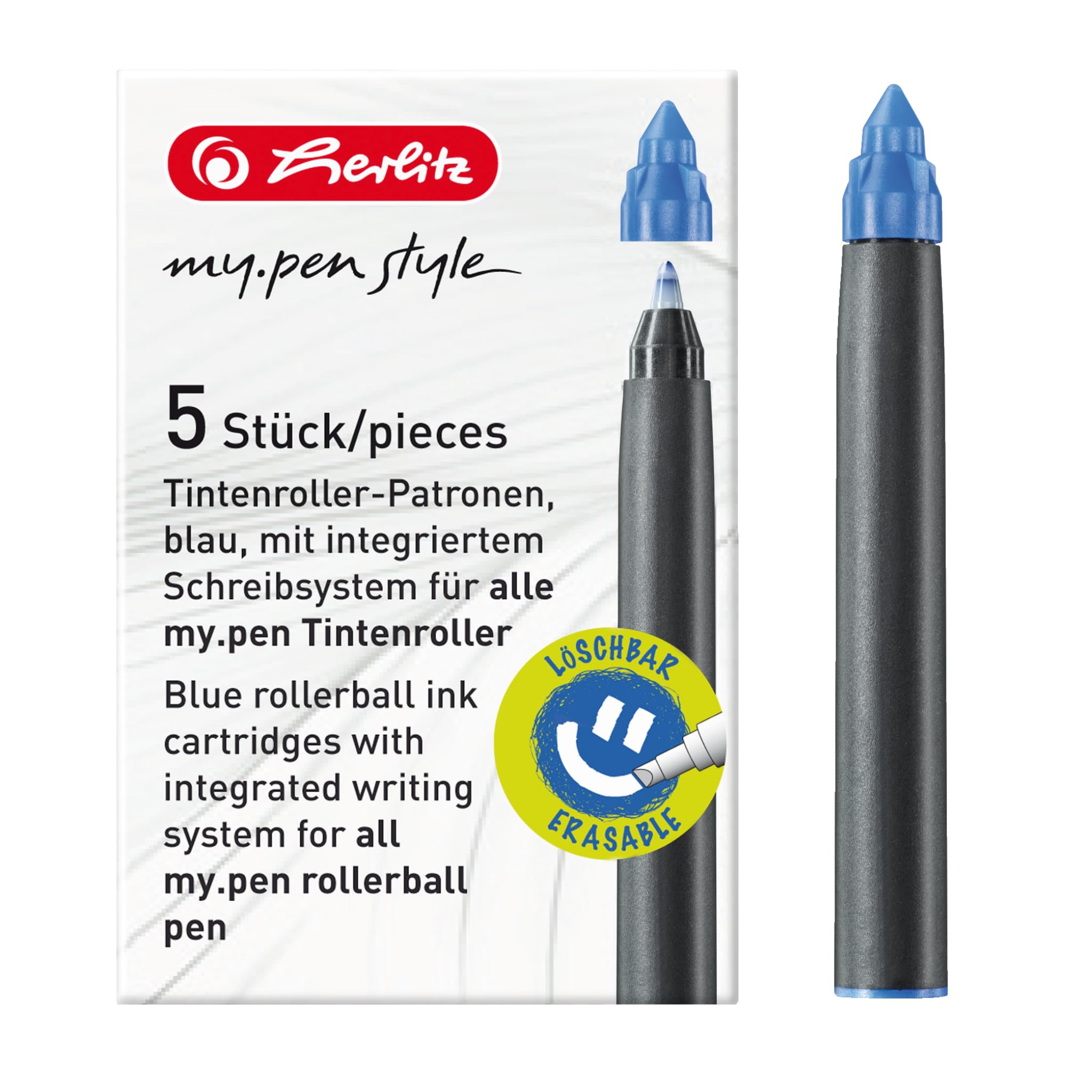 Herlitz My Pen Rollerball Refill Cartridge (Pack of 5)