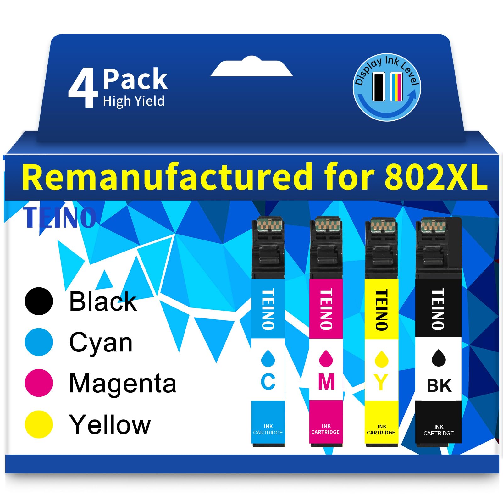 Photo 1 of TEINO Remanufactured for Epson 802 802XL Ink Cartridges Combo Pack for Epson Workforce Pro WF-4730 WF-4720 WF-4734 WF-4740 EC-4020 EC-4030 Printer (4-Pack)