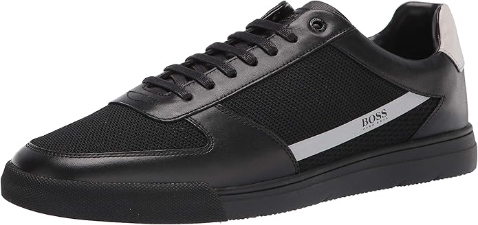 boss black leather trainers