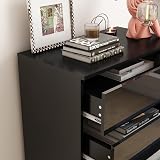 Panana Modern High Gloss Drawer Cabinet 4 Drawers Black No Handle view 5