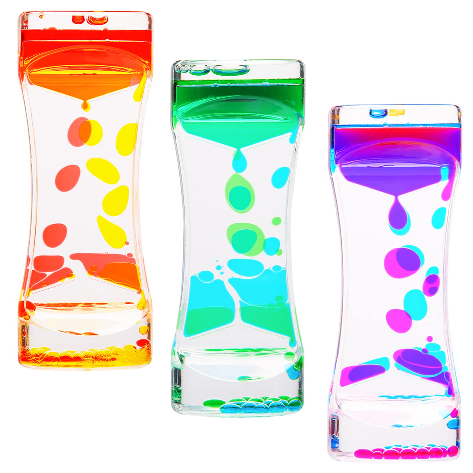 Photo 1 of CAILINK Liquid Motion Bubbler - 3 Pack Kids and Adults Sensory Toys - Water Timers Fidget Toys Sensory Play - Colorful Hourglass for Home Office Desk Decor