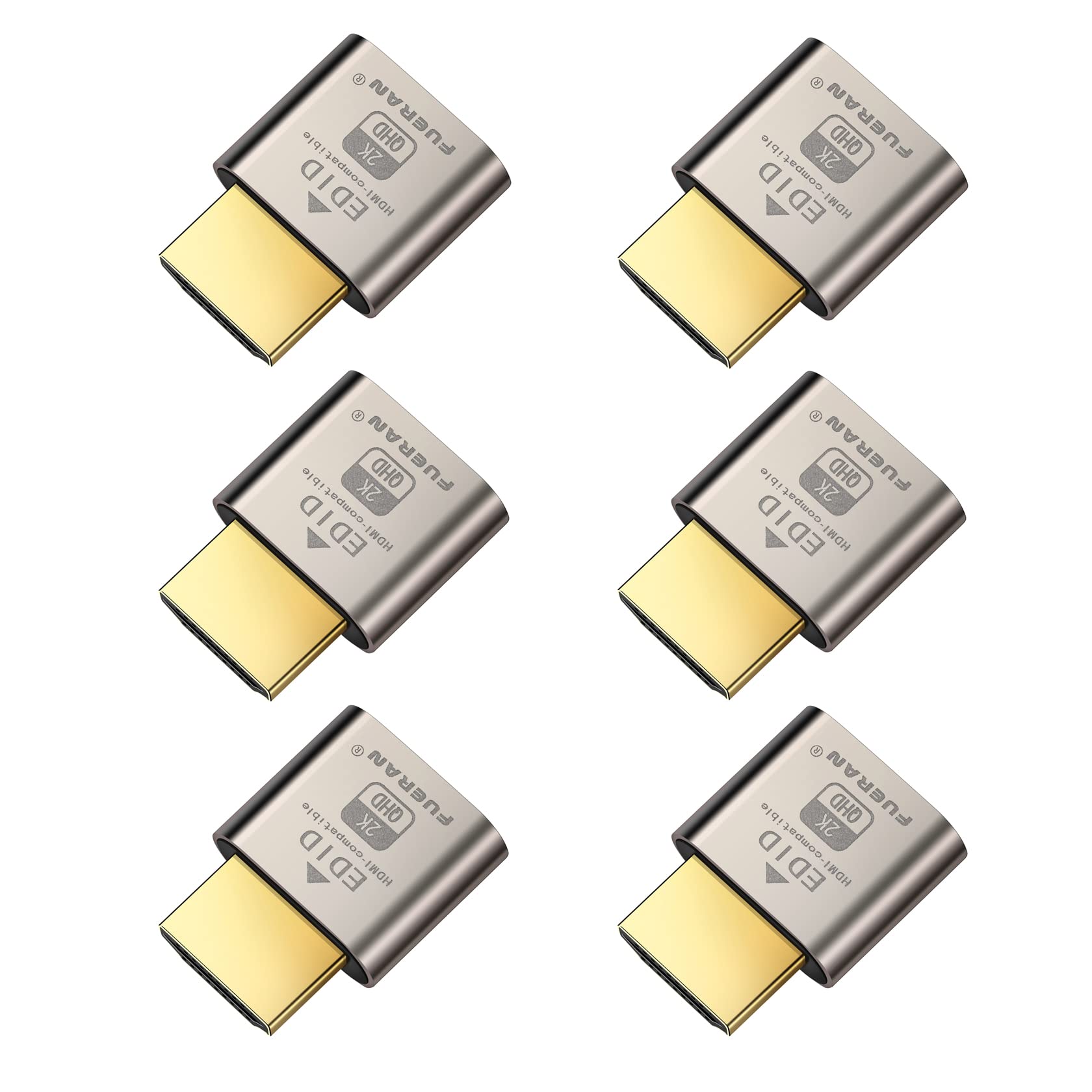 FUERAN DDC EDID Dummy Plug Headless Ghost Display Emulator HDMI-compatible(Fit Headless-1920x1080@60Hz-6Pack) — image 1