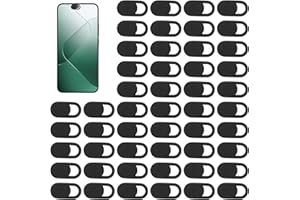 LARREL 50 Pcs Webcam Cover, Black Practical Laptop Camera Cover Small Portable Phone Camera Covers for Compute Cell Phone PC Accessories to Protect Your Privacy and Security