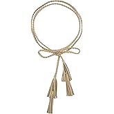 TeeYee Women Girls Multi Colors Braided Waist Tie Belt/Rope/Chain with Tassel Fringe Wrap Cloth Belts for Ladies Dress Pants