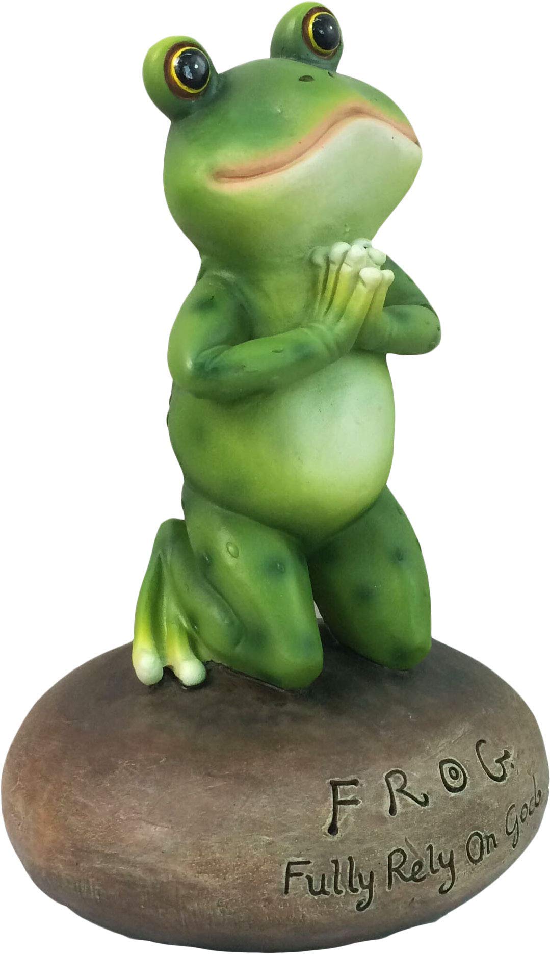 DWK Blessed Assurance Inspirational Cute Praying Frog On Rock