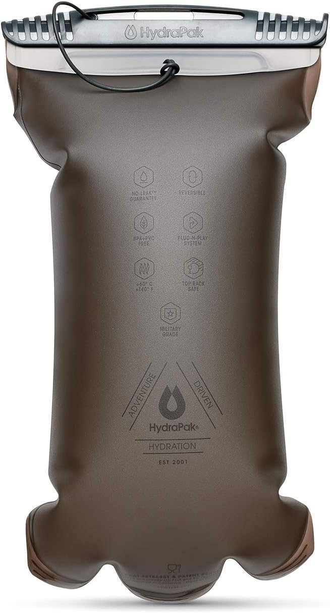 Hydrapak Force Ultra-Durable Water Bladder/Reservoir for Hydration Backpacks, 2-Liter (66 oz.), Insulated Tube, Safe & Reliable, Grey (A522) : Sports & Outdoors
