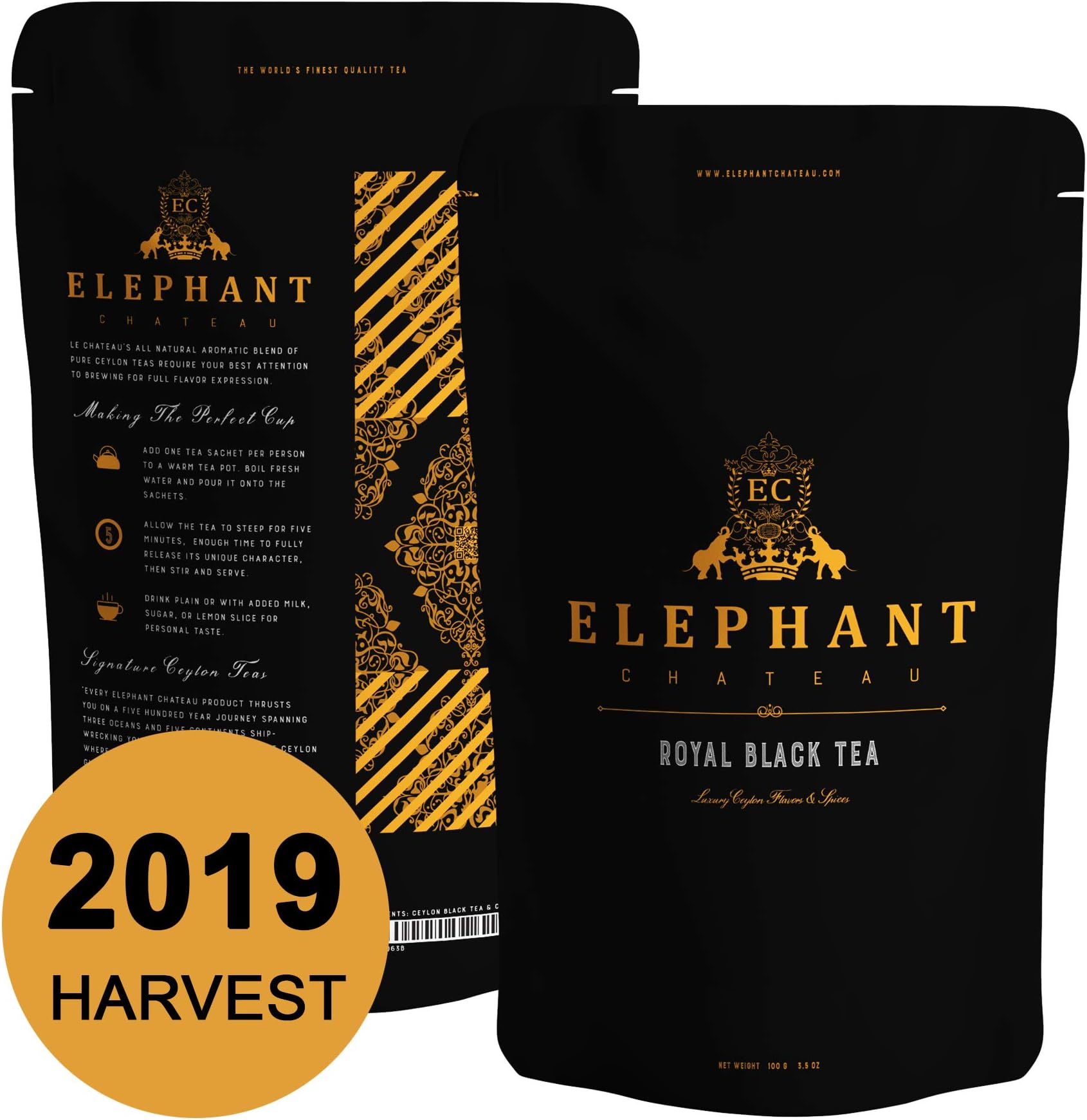 Royal Black Tea | 50 Cups | Delicious Iced & Hot Tea | Extra Special Ceylon Loose Leaf | English Breakfast & Afternoon Teatime | Naturally Aromatic Leaves in Bulk Bag | Plain Unsweet Organic Teas