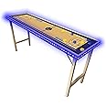 6-Foot Premium Shuffleboard Table w/Folding Legs, Pucks, and Optional LED Lights - Awesome Graphics - Choose Your Model