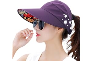 HINDAWI Sun Hats for Women Wide Brim Sun Hat UV Protection Caps Floppy Beach Packable Visor