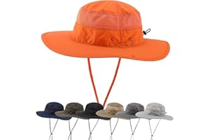 Connectyle Wide Brim Sun Hat for Men Breathable Cowboy Boonie Hat UPF 50+ Sun Protection Bucket Hat for Fishing Hiking