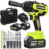RYOJEGK 850N.m Cordless Impact Wrench Set, 1/2 inch