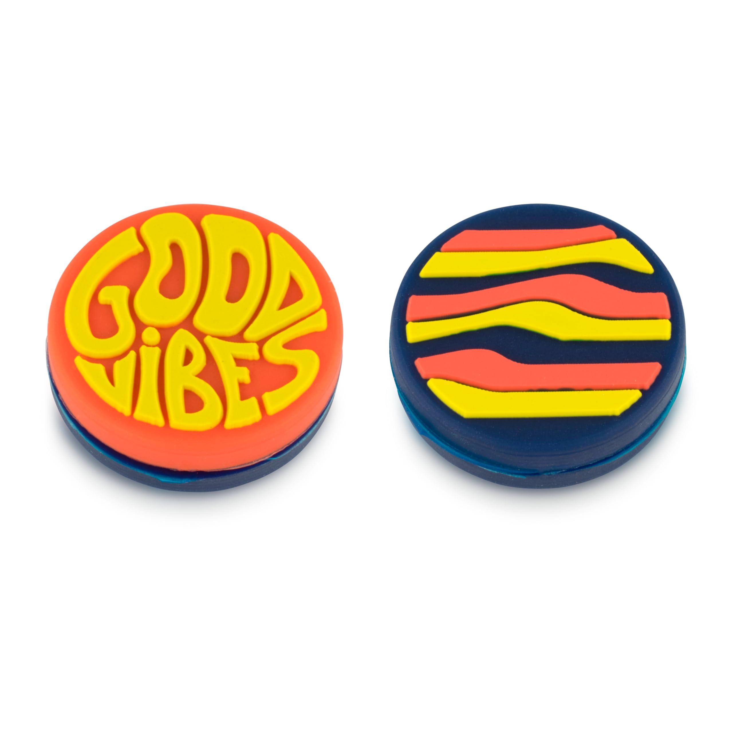 GET A GRIP - Custom Tennis Racket Grip Tape - Anti-Slip/Quick-Drying Tennis Overgrips - Precut Badminton Racket Grip with Finishing Tape - Squash Racket Grip Tapes (Good Vibes Only, Dampeners)