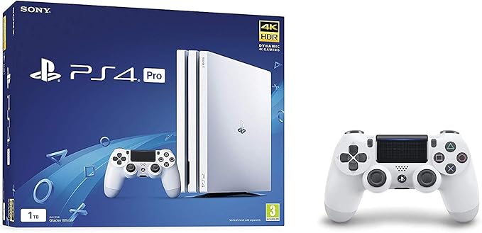Sony Playstation 4 Pro 1tb White Ps4 Sony Playstation Dualshock 4 Controller Glacier White Amazon Co Uk Pc Video Games