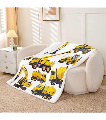 Couverture Douillette Et Moelleuse - Pour Enfants Et Garçons - Motif Tracteur De Camion Couverture Douillette Et Moelleuse - Pour Enfants Et Garçons - Motif Tracteur De Camion
