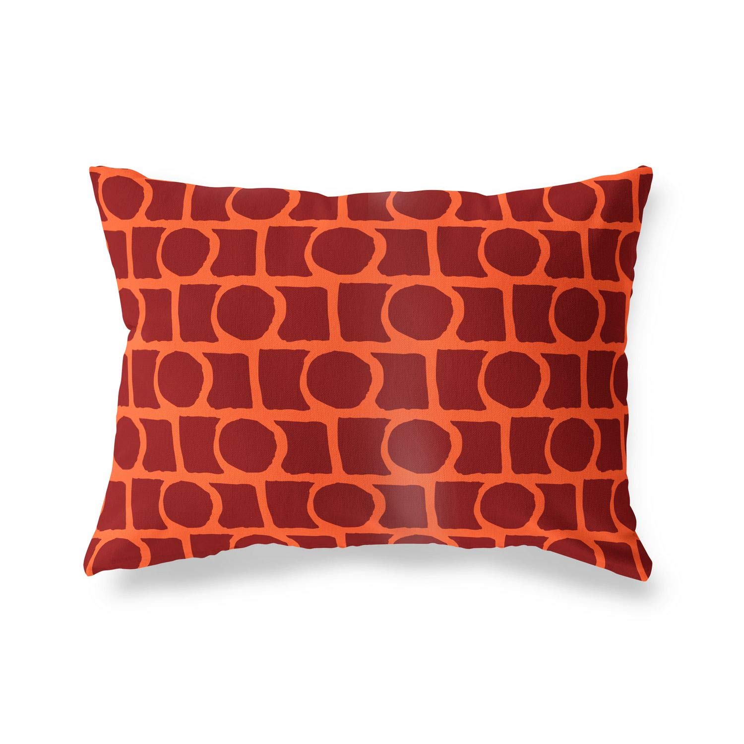 Bonamaison Decorative Cushion Cover Orange & Bordeux, Throw Pillow Covers, Home Decorative Pillowcases for Livingroom, Sofa, Bedroom, Size: 35x50 Cm - Designed and Manufactured in Turkey — image 1
