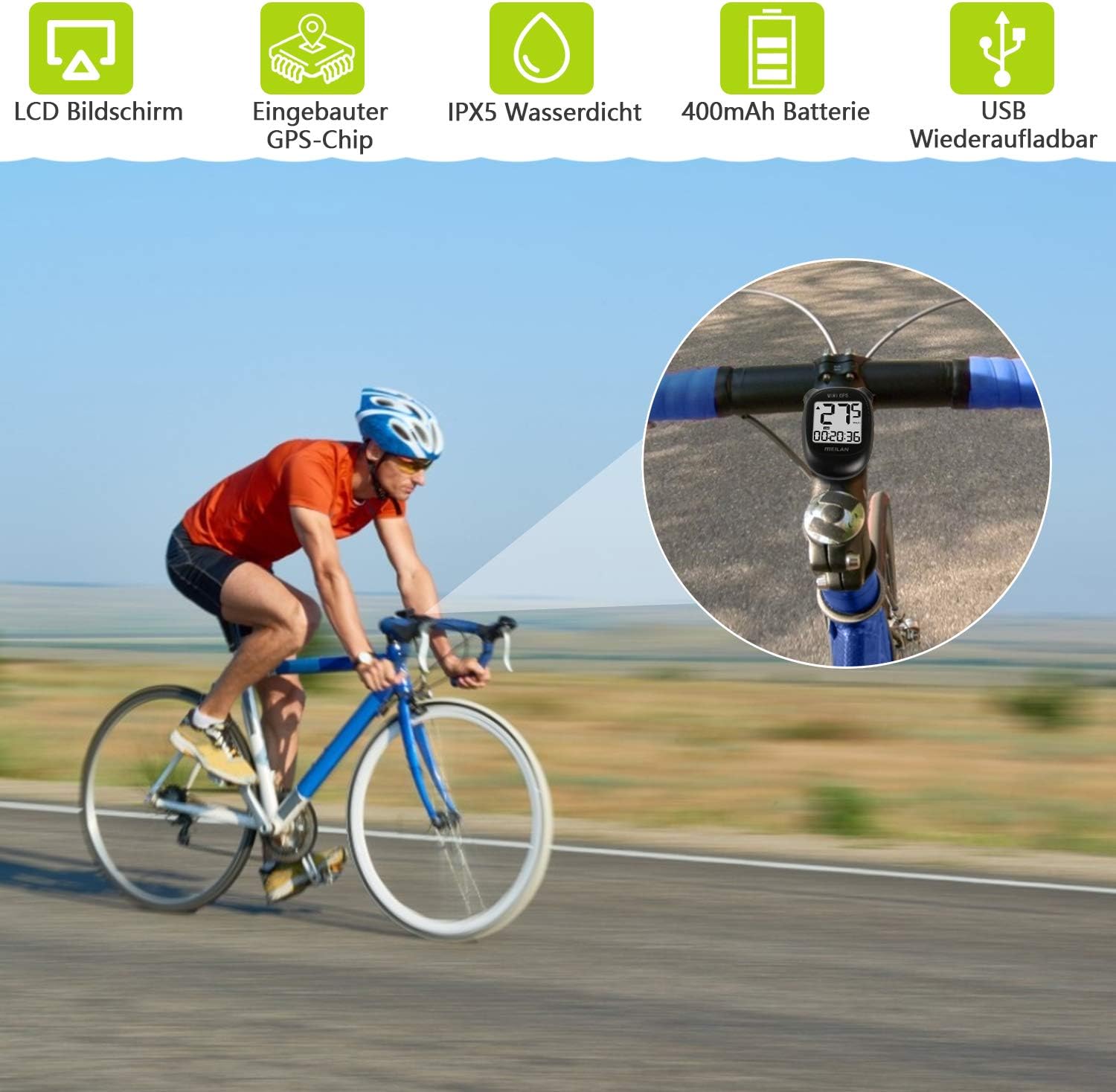 meilan m3 mini gps fahrradcomputer drahtlos wasserdicht fahrradtacho kabellos fahrrad tachometer geschwindigkeit mit lcd bildschirm fur kinder erwachsene schwarz amazon de sport freizeit