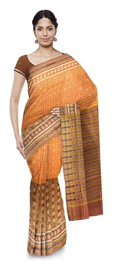 BOYANIKA Womens Sambalpuri Cotton Saree with Blouse Piece (boyanika 57_Multicolored)