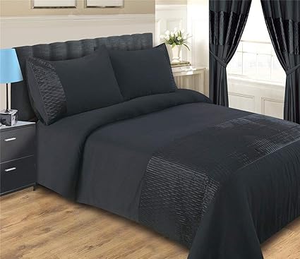 Bettbezug-Set mit Kissenbezügen, Doppelbett/Kingsize/Superkingsize, Schwarz/Cemefarben/ Silber/Türkis, 100% Microfaser / Micr