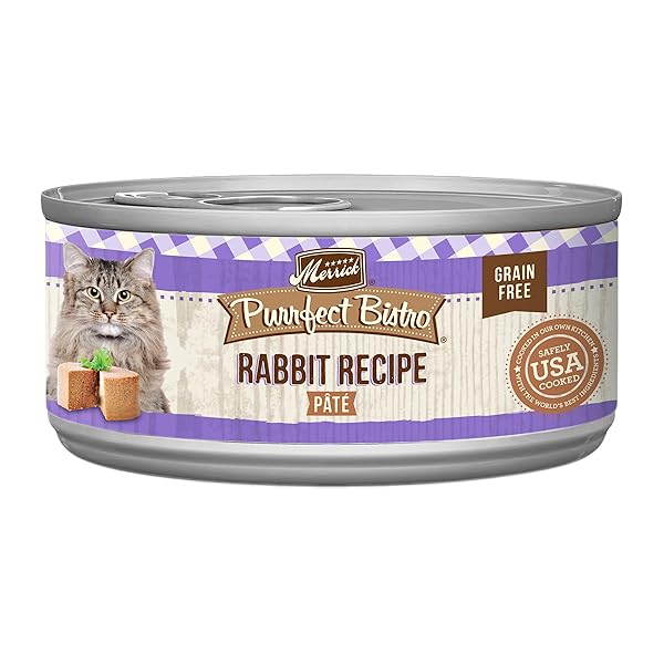 MERRICK PURRFECT BISTRO GRAIN FREE WET CAT FOOD RABBIT RECIPE PATE – (PACK OF 24) 3 OZ. CANS