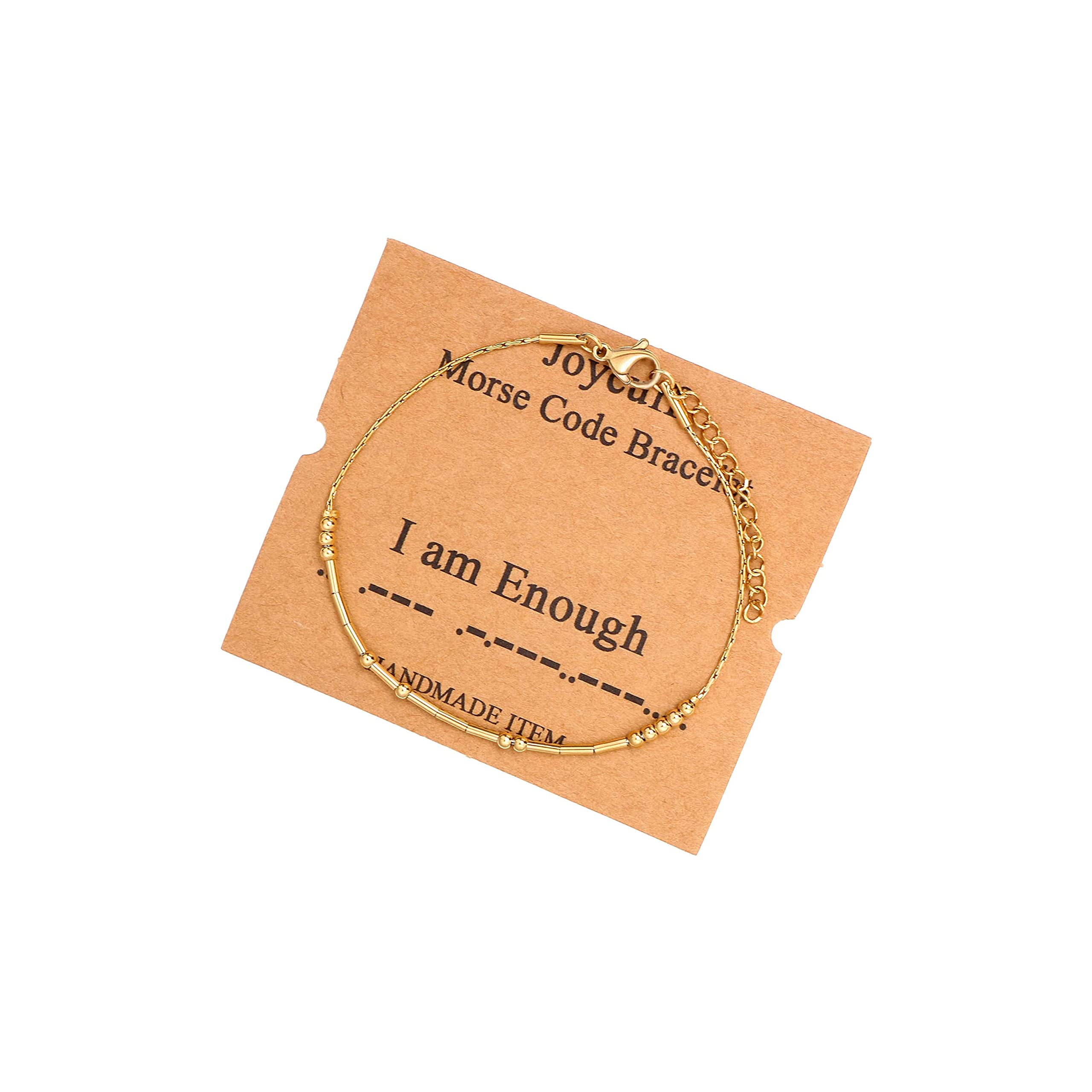 JoycuFF I Am Enough Morse Code Bracelets for Women