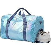 Yaopeing Gym Bag with Shoes Compartment,Sports Duffle Bag for Girls,Waterproof Travel Gym Tote Bags for Women,Blue