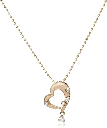 Amazon フェスタリア ビジュソフィア Festaria Bijou Sophia K10イエローゴールド ダイヤモンド ハート型ペンダント ネックレス 通販