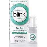Blink Boost Preservative-Free Lubricating Eye Drops, Moisturizing & Soothing for Mild Dry Eyes, with Hyaluronate, Hydrating Relief Instant Comfort Throughout the Day, Contact Lens Friendly, 0.34 FL Oz