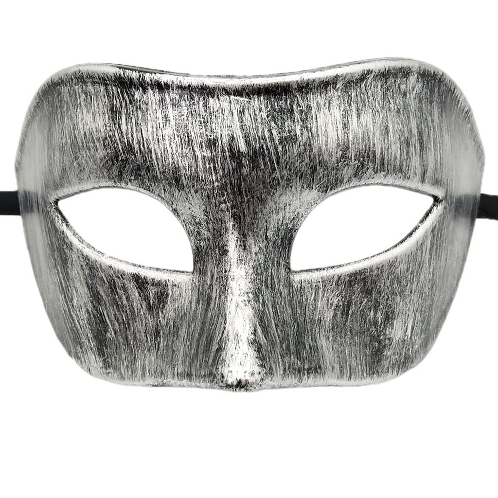 Masquerade Masks for Men, Vintage Silver Venetian Mask Phantom of The Opera Mask, Adult Half Face Party Mask for Halloween Christmas Mardi Gras Costume Wedding Cosplay Party