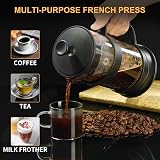 ParaCity French Press Coffee Maker 17OZ 500ml 304 Stainless Steel Filter Black view 4