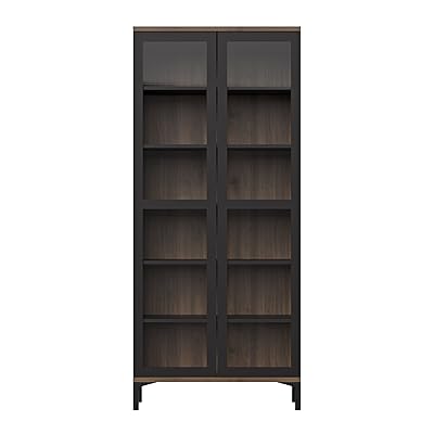 Tvilum Aberdeen 2 Door China Cabinet, Black/Walnut