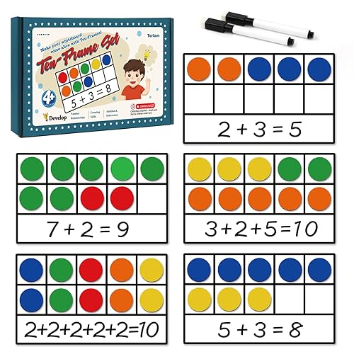 Torlam Magnetic Ten-Frame Set - Math Manipulative for Elementary - 5 ...