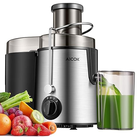 Aicok Zentrifugaler Entsafter, Weit-Mund Edelstahl Entsafter