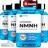 Liposomal NMNH (Dihydronicotinamide Mononucleotide) 500mg - NR Supplement Alternative - Anti Aging NAD Supplement to Boost NAD Plus Levels, Energy, Focus - High Purity 60 capsules (4 packs)