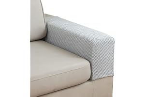 Stlemiko Couch Sofa Arm Chair Covers Set of 2 Polyester Stretch Arm Rest Covers for Sofa Recliner Chair Arm Covers Protectors with Twist Pins (Light Gray,M)