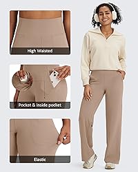G4Free Wide Leg Pants Woman Yoga Pants with Pockets
