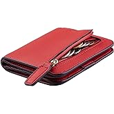 Toughergun Women&rsquo;s Small Slim Leather Wallet with RFID Protection, Compact Bifold Mini Purse with Clear ID Window