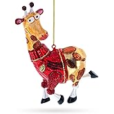 Statuesque Stylish Giraffe Blown Glass Christmas Ornament
