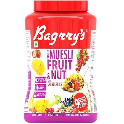 Bagrrys Crunchy Muesli Fruit and Nut with Cranberries, 1kg