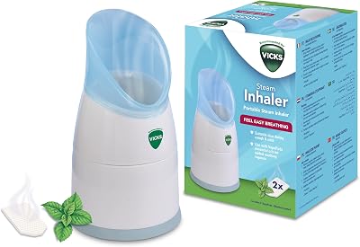 Vicks Personal Steam Inhaler V1300 with 2 Scent Pads for Easy Breathing